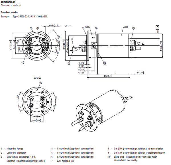 SR120 SLIPRING DIMENSIONS