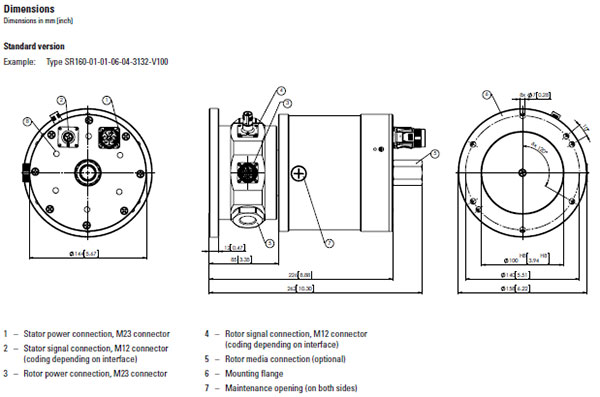 SR160 SLIPRING DIMENSIONS