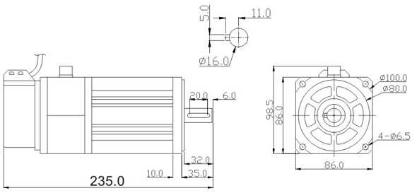 750W FRENL SERVO DIMENSIONS